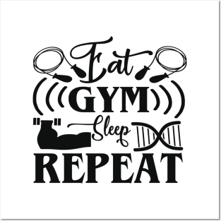 Eat Gym Sleep Repeat | Motivational & Inspirational | Gift or Present for Gym Lovers Posters and Art